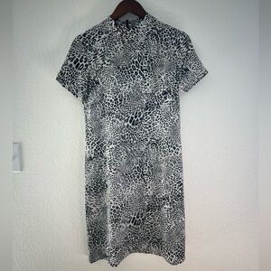 ASOS Midi Dress Size S Black and White Cheetah Print